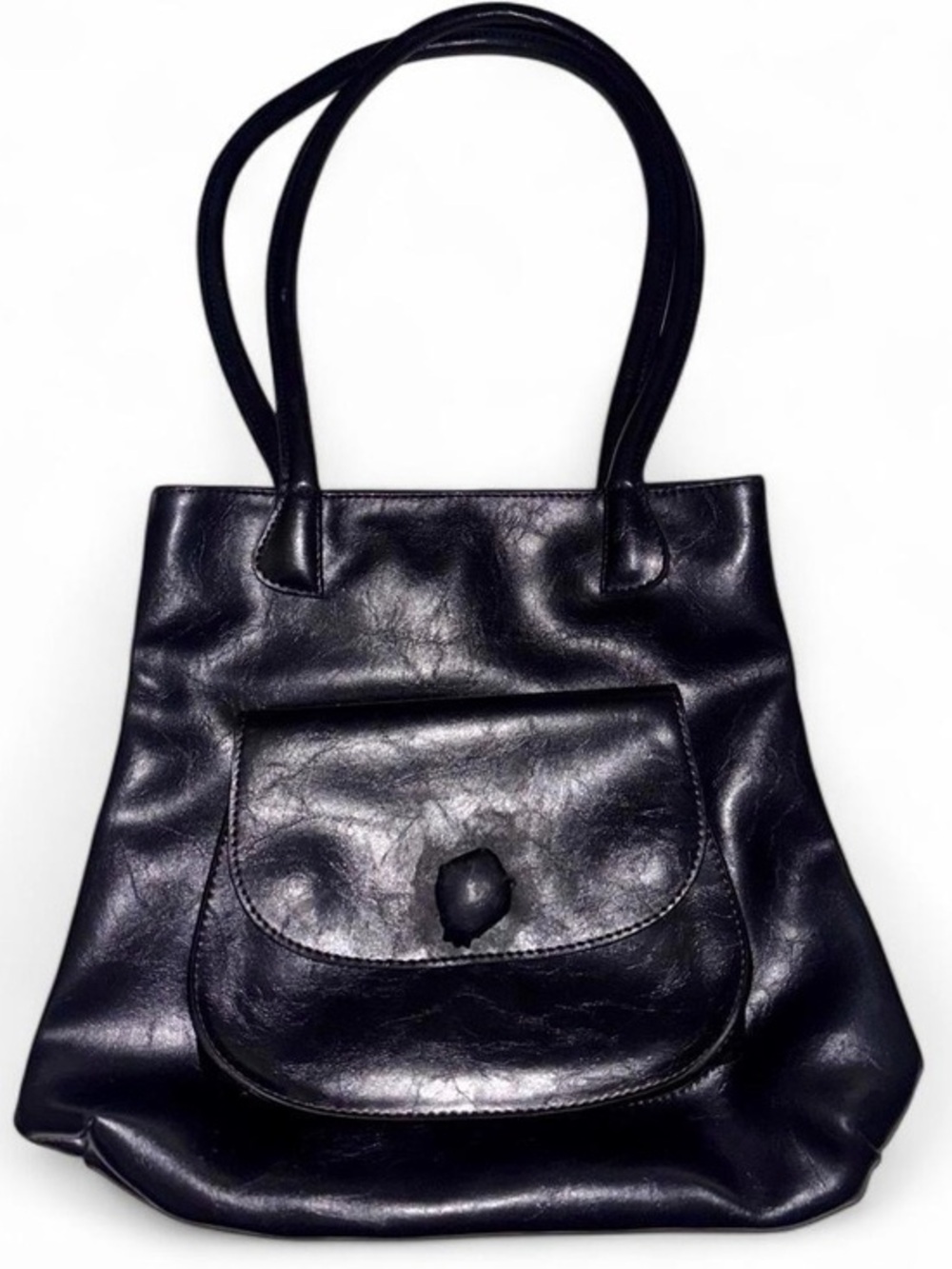 SABINA NY Black Leather Shoulder Bag